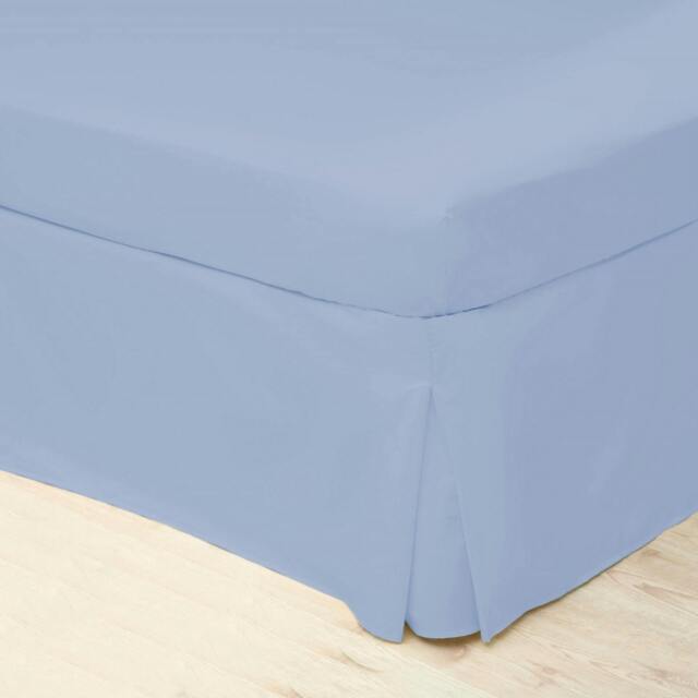Rackhams Easycare Percale Platform Valance - Sky Blue - Single - Sky Blue - 50% Cotton/50% Polyester - image 1