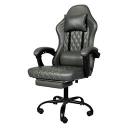 Rackhams Office Chair Gaming Racing Recliner Adjustable Spring Cushion Footrest - Blue - thumbnail 3