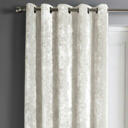 Rackhams Crushed Velvet Eyelet Door Curtain - 117cm x 213cm - Natural - thumbnail 5