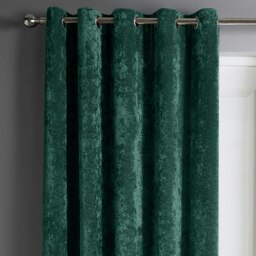 Rackhams Crushed Velvet Eyelet Door Curtain - 117cm x 213cm - Natural - thumbnail 3
