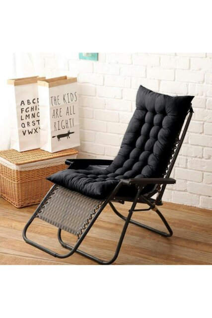 Rackhams 125*48cm Thick Soft Garden Seat Cushion - Black - image 1