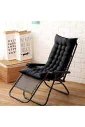 Rackhams 125*48cm Thick Soft Garden Seat Cushion - Black - thumbnail 1