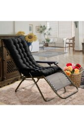 Rackhams 125*48cm Thick Soft Garden Seat Cushion - Black - thumbnail 6
