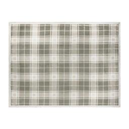 Rackhams Braemar Sherpa Fleece Tartan Throw - Green/Natural - 140cm x 180cm - Green/Natural - 100% Polyester - thumbnail 3