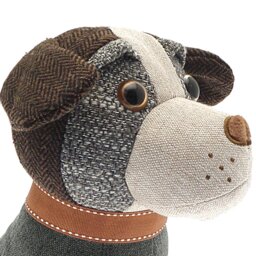 Rackhams Jack Russell Soft Fleece Door Stop Grey - thumbnail 2