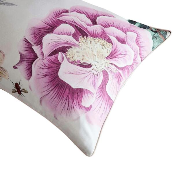 Rackhams Krista Housewife Pillowcase (Pack of 2) - White/Purple/Green - One Size - White/Purple/Green - 100% Cotton