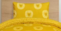 Rackhams Luxury Super Soft Lion Reversible Duvet Set & Pillowcases - Ochre - Single (135cm x 200cm) - thumbnail 3
