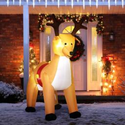 Rackhams 6ft Christmas Inflatable Reindeer Decoration Xmas Indoor Outdoor Lights
