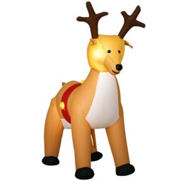 Rackhams 6ft Christmas Inflatable Reindeer Decoration Xmas Indoor Outdoor Lights - thumbnail 3