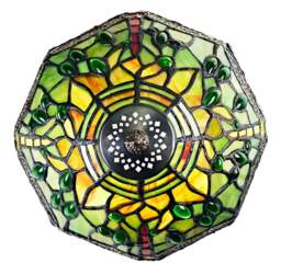 Rackhams Green Stained Glass Dragonfly Tiffany Lamp - Hand Crafted - thumbnail 2