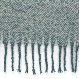 Rackhams Weaver Throw with Herringbone Design - Teal - One Size - Teal - 100% Acrylic - thumbnail 3