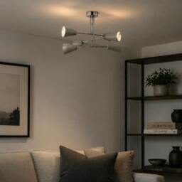 Rackhams Oden 6 Light Grey Semi-Flush Ceiling Light - thumbnail 2