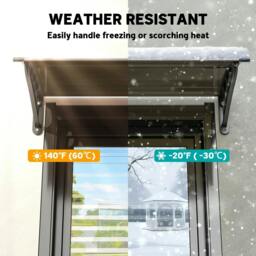 Rackhams Front Door Canopy Outdoor Awning Aluminium Rigid Plastic Polycarbonate Rain Shelter UV Water Rain Resistant 120 x 75cm Brown - thumbnail 6