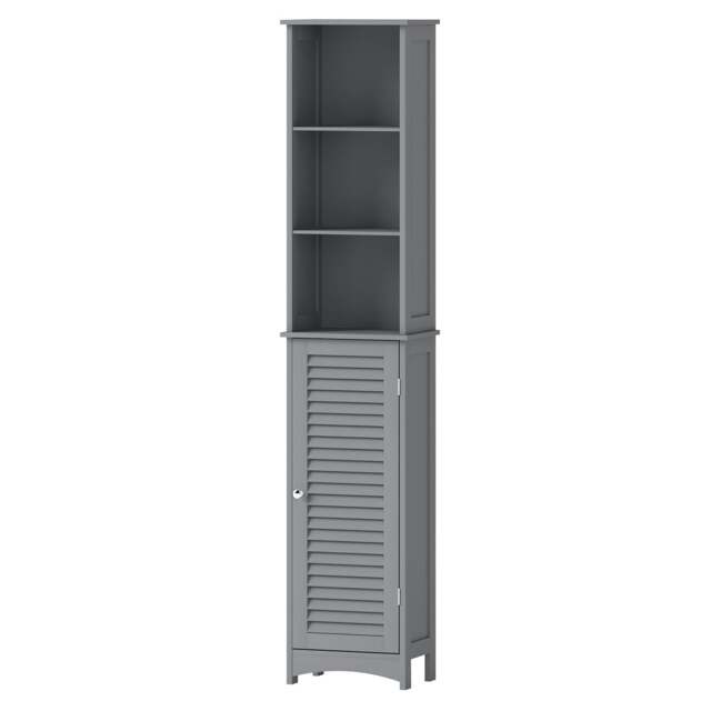 Rackhams Tall Bathroom Cabinet Slim Freestanding Bathroom Storage Cupboard Unit - image 1