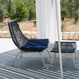 Rackhams Iqbal Outdoor Lounge Chair With Footstool - thumbnail 5
