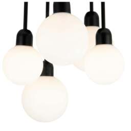 Rackhams Broome Bathroom 5 Light Opal Glass Ceiling Light - Matt Black - thumbnail 5
