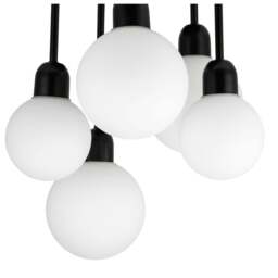 Rackhams Broome Bathroom 5 Light Opal Glass Ceiling Light - Matt Black - thumbnail 6