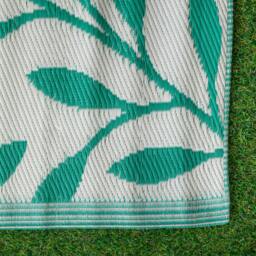 Rackhams 1.5m x 2.1m Green Leaves Large Outdoor Alfresco Patio Rug Mat - thumbnail 5