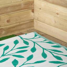 Rackhams 1.5m x 2.1m Green Leaves Large Outdoor Alfresco Patio Rug Mat - thumbnail 4