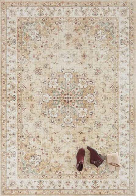 Rackhams Nain Oriental-Optic Golden Yellow Rug – Vintage Medallion - 120X170 cm - image 1