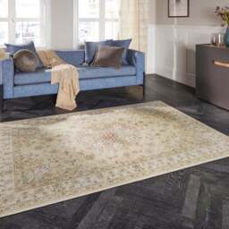 Rackhams Nain Oriental-Optic Golden Yellow Rug – Vintage Medallion - 120X170 cm - thumbnail 5