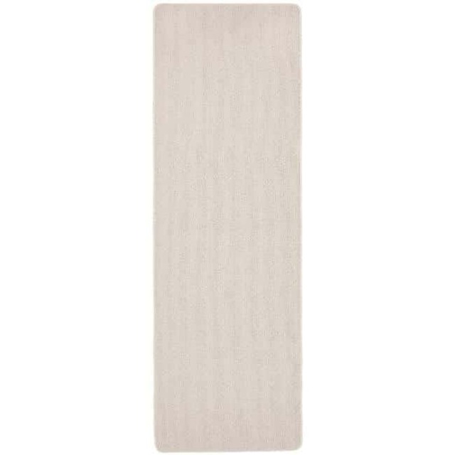 Rackhams Washable Plain Cream Mat and Runner - 67X200 cm