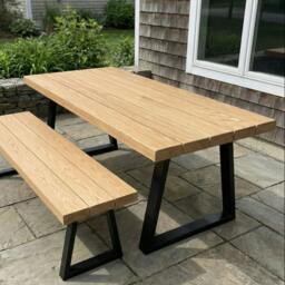 Rackhams Slatted Solid Oak Outdoor Table - 140 - 90 - thumbnail 2