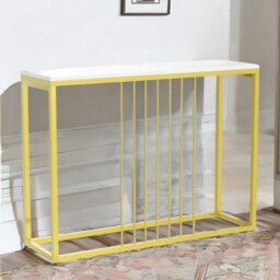 Rackhams Marble Hallway Console Table White And Gold - thumbnail 4