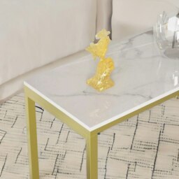 Rackhams Marble Hallway Console Table White And Gold - thumbnail 3
