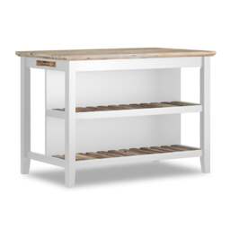 Rackhams Florence Breakfast Bar Kitchen Island with Shelves - Dove Grey - thumbnail 3