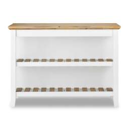 Rackhams Florence Breakfast Bar Kitchen Island with Shelves - Dove Grey - thumbnail 5