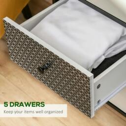 Rackhams Chest of Drawers, 5 Drawer Dresser, Vertical Storage Organizer Unit for Bedroom, Living Room - thumbnail 3