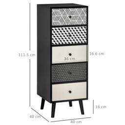 Rackhams Chest of Drawers, 5 Drawer Dresser, Vertical Storage Organizer Unit for Bedroom, Living Room - thumbnail 2