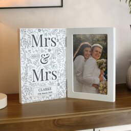Rackhams Personalised Wedding Wooden Hinged 6x4 Photo Frame - White - Wood - 4x6 - thumbnail 2