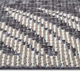 Rackhams Indoor & Outdoor Tribal Floral Rug – Grey - 76X150 cm - thumbnail 2