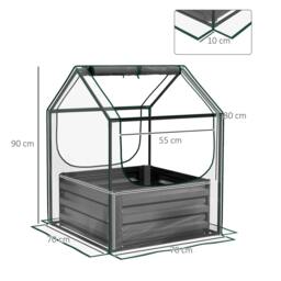 Rackhams 61 x 61cm Garden Planter Bed, with Cover - Grey - thumbnail 2