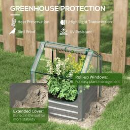 Rackhams 61 x 61cm Garden Planter Bed, with Cover - Grey - thumbnail 4