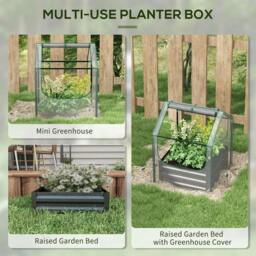 Rackhams 61 x 61cm Garden Planter Bed, with Cover - Grey - thumbnail 3