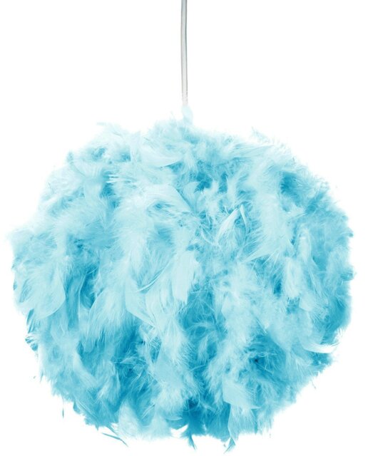 Rackhams Eye-Catching and Modern Small Teal Feather Decorated Pendant Lighting Shade - image 1