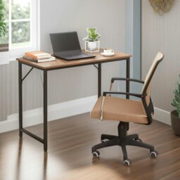 Rackhams Industrial Computer Desk Home Office Workstation Rustic Brown - thumbnail 6