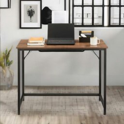 Rackhams Industrial Computer Desk Home Office Workstation Rustic Brown - thumbnail 3