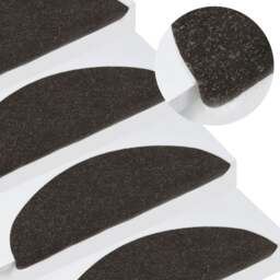 Rackhams Stair Mats Self-adhesive 10 pcs Black 56x17x3 cm - thumbnail 1