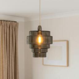 Rackhams Mira Smoke Easy-Fit Pendant - thumbnail 1