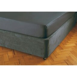Rackhams Faux Suede Divan Base Wrap (19in) - Charcoal - Single - Charcoal - 90% Polyester/10% Spandex - thumbnail 3