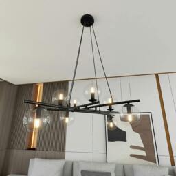 Rackhams ESSA Pendant lamp 8 x E14 Black with Transparent Shade - thumbnail 4