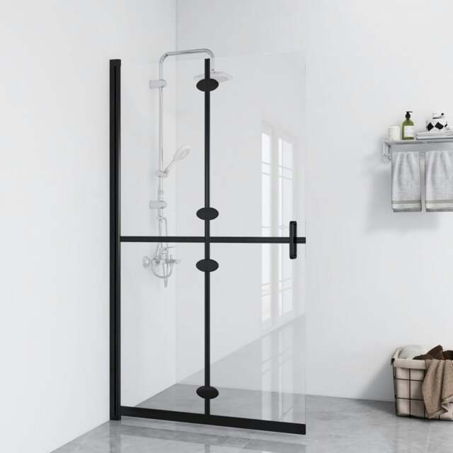 Rackhams Foldable Walk-in Shower Wall Transparent ESG Glass 80x190 cm