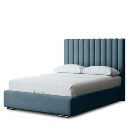 Rackhams Evangeline Ottoman Bed with Upholstered Headboard - Blue - Small Double / 4ft - thumbnail 2