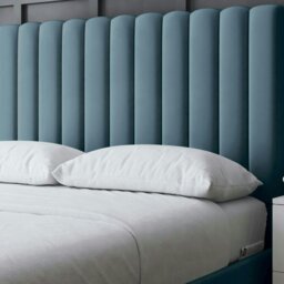 Rackhams Evangeline Ottoman Bed with Upholstered Headboard - Blue - Small Double / 4ft - thumbnail 3