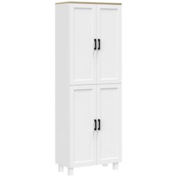 Rackhams Modern Kitchen Cupboard Storage Cabinet with 4 Shelves, White - Grey - thumbnail 2
