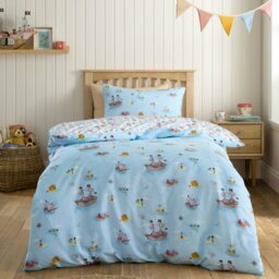 Rackhams Pirates Reversible Cotton Duvet Cover Set Blue - Blue - Double - thumbnail 1